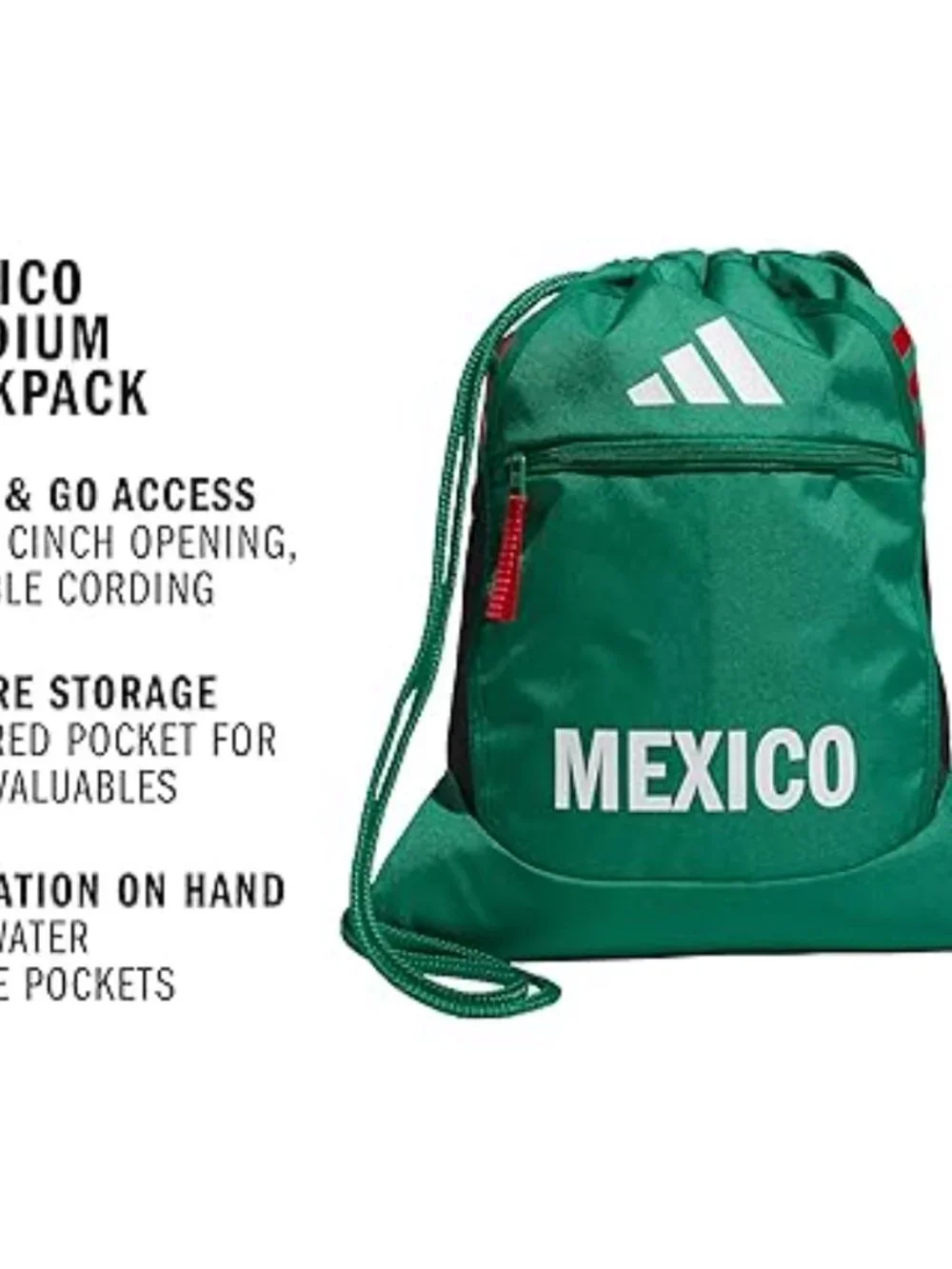 adidas Stadium Sackpack – Drawstring Backpack for Sports, Small Gym Bag, 13L - Picture 3 of 7